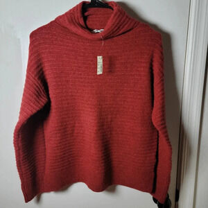 Madewell Bellmont Mockneck Sweater in Rust | Fall Sweater | Size XS